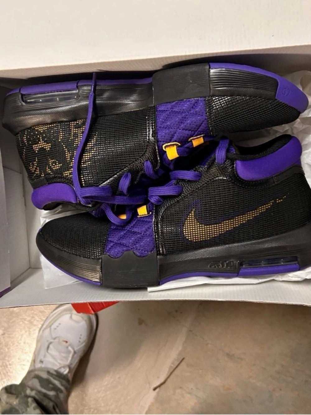 Nike Black, Purple & Gold Low-Top Basketball Sneakers